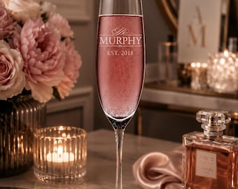 Custom Engraved Personalized Champagne Flute, Custom Wedding Champagne Toasting Glass,Personalized Wedding Toasting Flutes