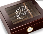 Cigar Box Monogram Groomsman Gift - Cigar Humidor Cigar Holder Box Cigar Humidor Gift Groomsmen Cigar Gift Wood Cigar Box Cigar Gift