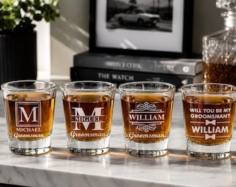 Groomsmen Bachelor Party Shot Glass, Shot Glasses Gift, Groomsmen Proposal, Engraved Shot Glass Gift, Best Man Personalized Gift, Usher gift