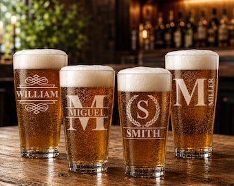 Christmas Gift Beer Glass Personalized, Gift for Men Custom Pint Beer Glass Gift, Engraved Beer Glasses, Beer Glasses Gift for Man, Dad gift
