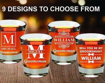 Personalized Shot Glass Groomsmen Gifts, Wedding Gifts, Groomsmen Proposal, Engraved Shooter Glass Gift, Best Man Personalized Shot Glass