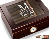 Monogram Personalized Cigar Box - Cigar Humidor Cigar Holder Box Cigar Humidor Gift Groomsman Cigar Gifts Wood Cigar Box Cigar Gifts