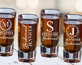 Custom Bridal Party Shot Glass, Bridesmaid Wedding Gift, Bridesmaid Proposal Shot Glasses, Personalized Bridesmaid Gift, Maid of Honor