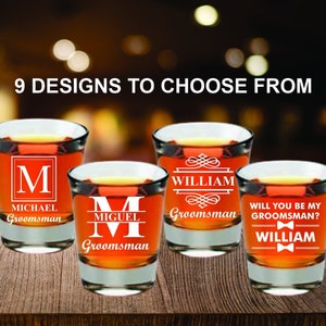 Groomsmen Proposal Shot Glass Gift, Custom Shot Glass, Groomsman Proposal Whiskey, Bachelor Party Shot Glass, Best Man Personalized Glass