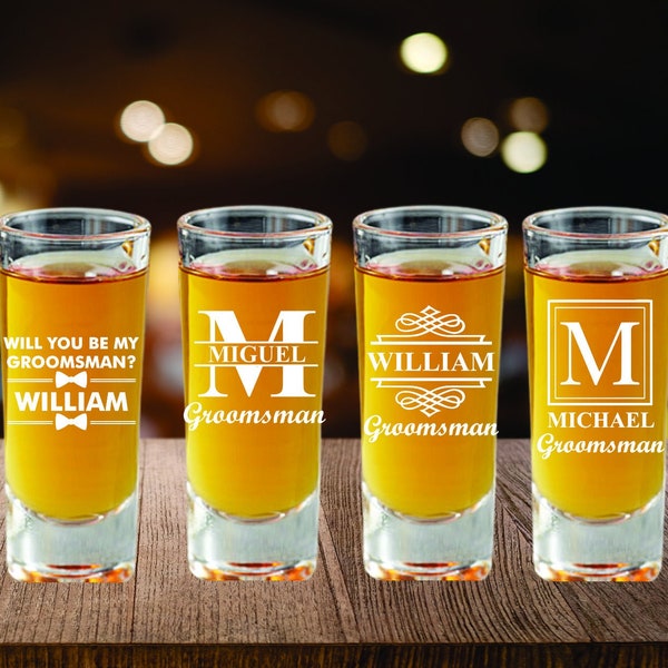 Personalized Shooter Glass Groomsmen Gifts, Wedding Gifts, Groomsmen Proposal, Engraved Shot Glass Gift, Best Man Personalized Shot Glass