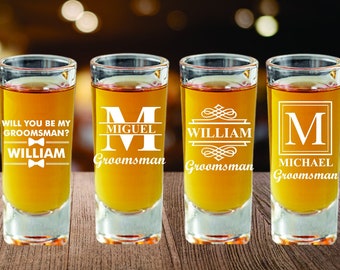 Personalized Shooter Glass Groomsmen Gifts, Wedding Gifts, Groomsmen Proposal, Engraved Shot Glass Gift, Best Man Personalized Shot Glass