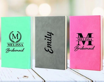 Personalized Bridesmaid Gifts, Bridal Party Leatherette Diary Journal, Bridesmaid Proposal Asking Gift, Custom Wedding Party Gifts, Brides