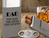 Custom Cigar Case Father 39 s Day gift, Engraved Cigar Box Gift, Leather Cigar Case with Cutter, Dad Cigar Gift, Groomsman gifts, Dad Birthday