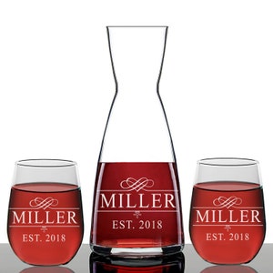 Custom Engraved Personalized Wine Decanter, Custom wine Decanter,Heart Wine Glass,Personalized Wedding Gift, Engraved Wine Decanter