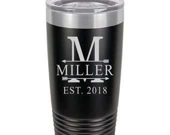 Custom Insulated Tumbler Gift, 20 oz. Vacuum Travel Insulated Tumbler with Lid , Insulated Tumbler Wedding gift for Couples, Groomsman