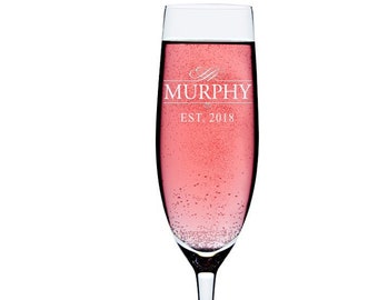 Custom Engraved Personalized Champagne Flute, Custom Wedding Champagne Toasting Glass,Personalized Wedding Toasting Flutes