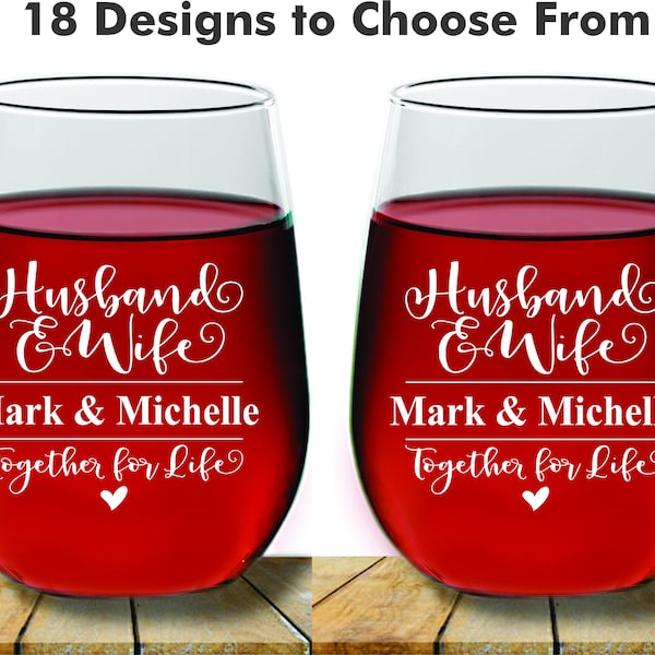 Husband and Wife Wedding Glass Etsy