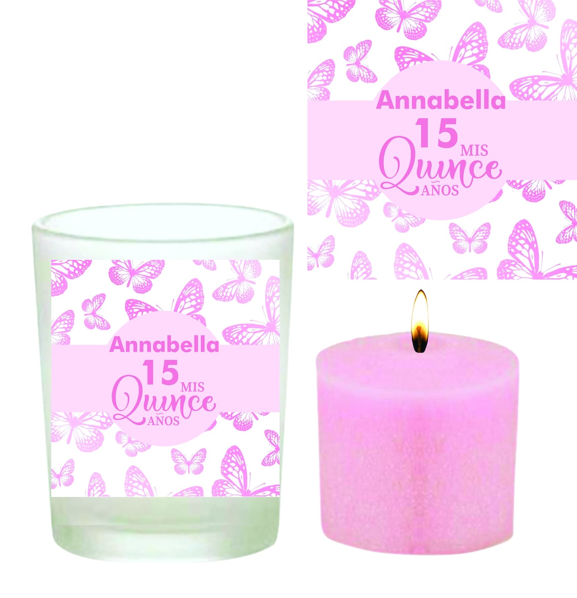 Mis Quince Anos Candle Favors Quinceanera Party Favors Sweet Etsy