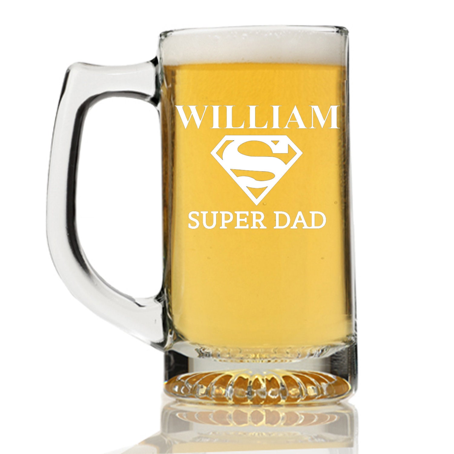 Father/'s Day Gift Gift for Dad Personalized 25 oz Frosted Glass Beer Mug