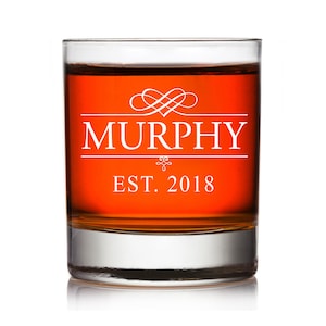 Custom Engraved Personalized Whiskey Glass, Custom Monogram Rocks Glass Gift ,Wedding Party Gift, Engraved Groomsman Whiskey Glass,
