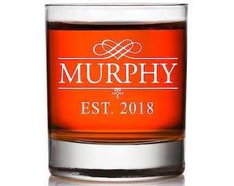 Custom Engraved Personalized Whiskey Glass, Custom Monogram Rocks Glass Gift ,Wedding Party Gift, Engraved Groomsman Whiskey Glass,