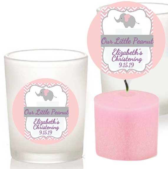 Soy Candle Favor Elephant Favors Zoo Baby Shower Decor Personalized Baby Shower Favors Animal Theme Baby Shower Favors 6 Candles