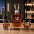 Cheers to 50 Years Birthday Glass Whiskey Decanter - Aged to Perfection - Bourbon Glass - Gift for Man - Dad Custom 50th Milestone Birthday