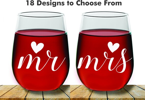 thumbnail image 2 of Personalized We Decided On Forever Stemless Wine Glasses | Wedding Couple Gift | Stemmed 2 of 10
