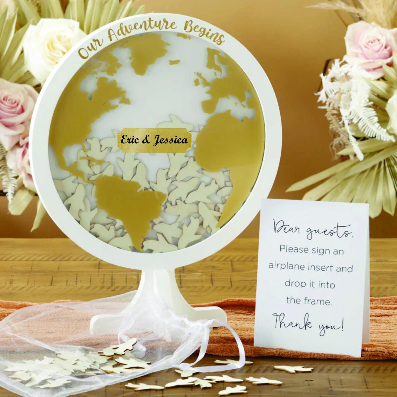 Globe Shadowbox With Wooden Airplanes