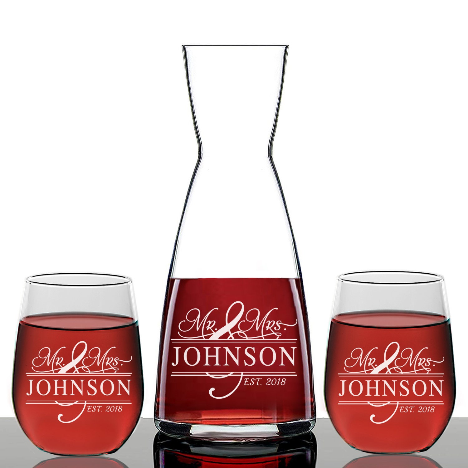 Couples Wine Decanter Wedding gift Custom wine Decanter set Etsy