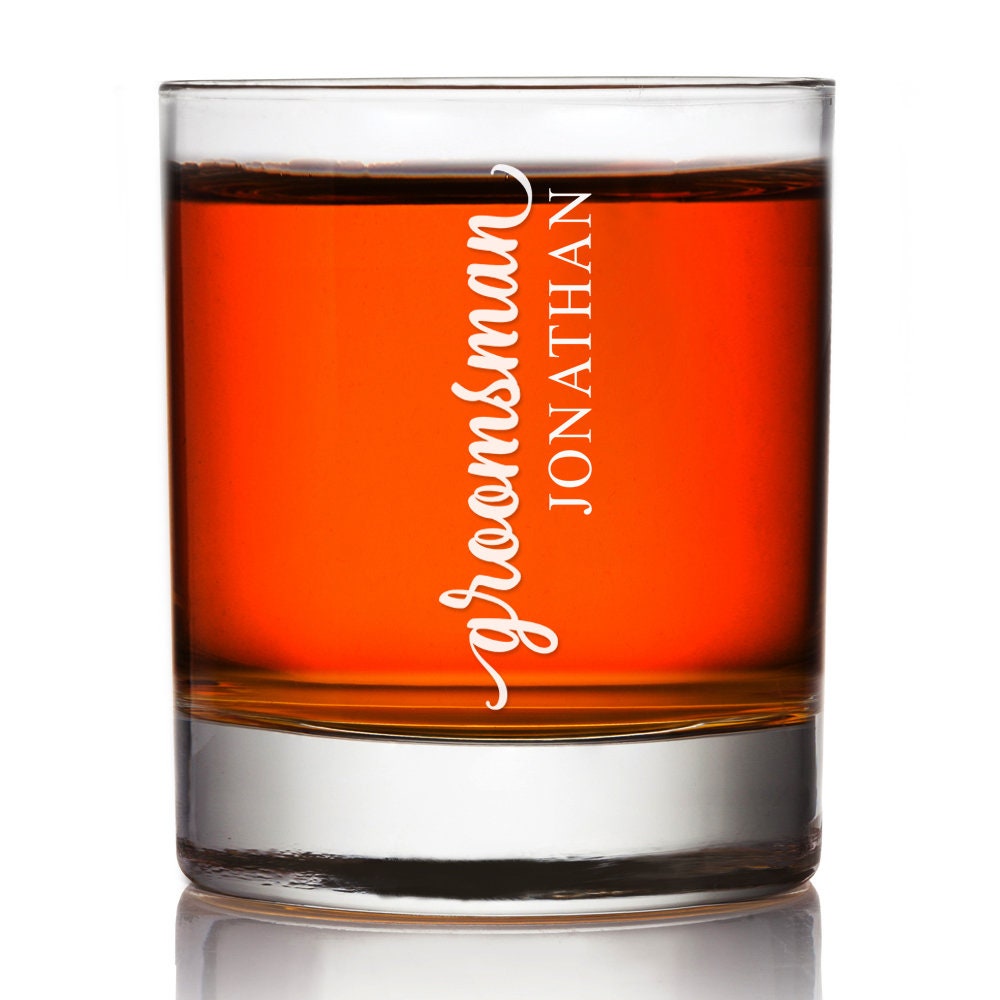 personalized whiskey glasses groomsmen
