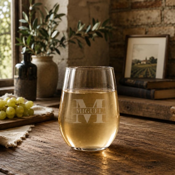 Personalized Wine Glass , Custom Wine Glass with Name , Engraved Wine Glass, Engraved Stemless Wine Glasses, Mom Gift, Stemless Wine Glass