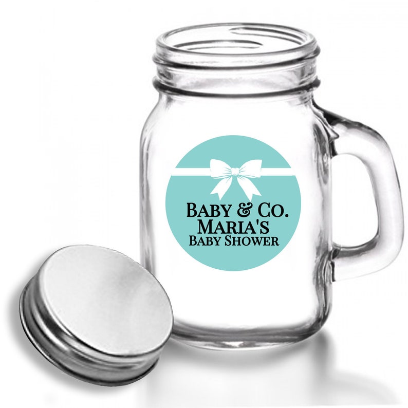 Mason Jar Baby Shower Favor Baby & Co Baby Shower Mason Jar Etsy