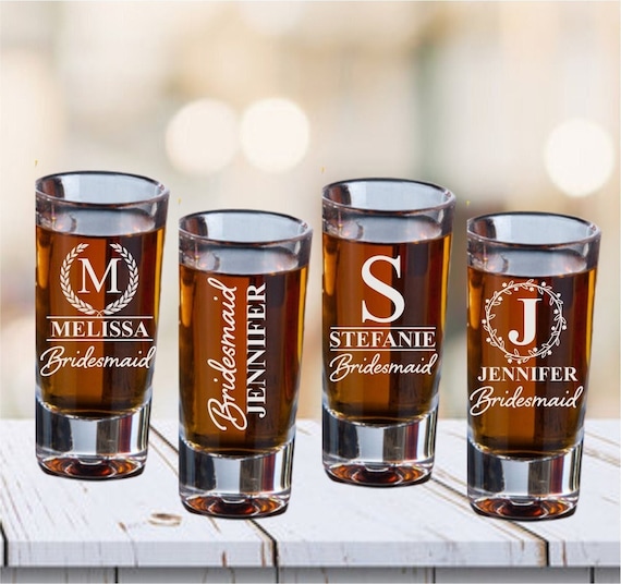 Custom Bridal Party Shot Glass, Bridesmaid Wedding Gift, Bridesmaid Proposal Shot Glasses, Personalized Bridesmaid Gift, Maid of Honor