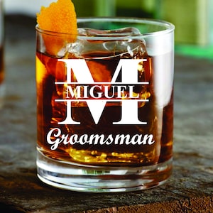 Groomsmen Whiskey Glass Gift, Groomsman Glasses, Engraved Best Man Glass, Officiant, Groom Gift, Father of the Bride Groom, Usher, Bridesman