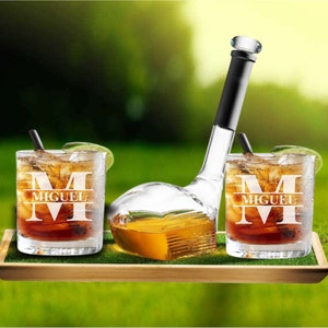Godfather Golf Club Whiskey Decanter Set, Custom Godparents Gift, Bourbon Golf Glasses, Gift for Godfather, from Godson, Godfather Glasses