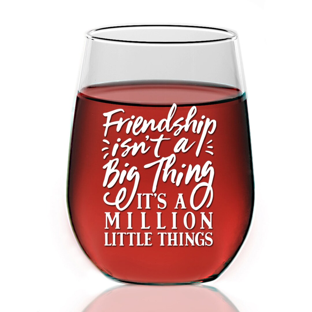 Friendship Stemless Wine Glass Gift Engraved Best Friends Gifts Sisters ...