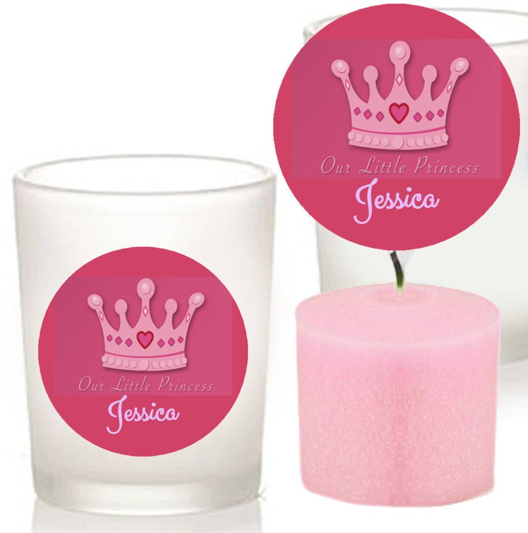 Princess Custom Baby Shower Votive Candle Holder Favor Baby Etsy