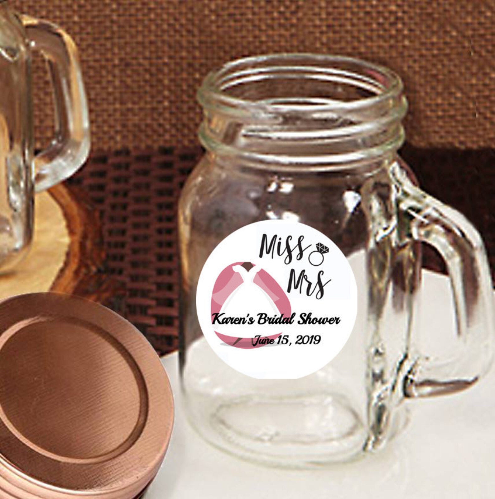 Bridal Shower Mason Jar Favor Wedding Shower Mason Jar Etsy