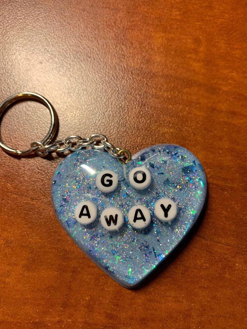 Resin Heart Keychain Etsy
