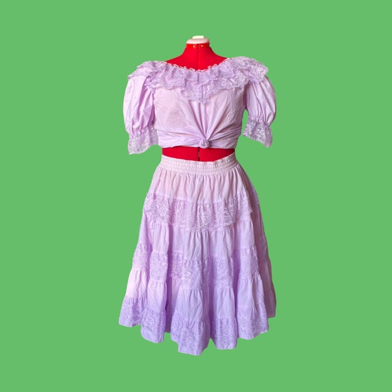 PLUS SIZE- 1960s lilac square dancing set - image 1