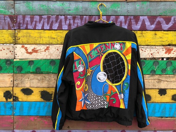 90s dreamy neon tennis jacket