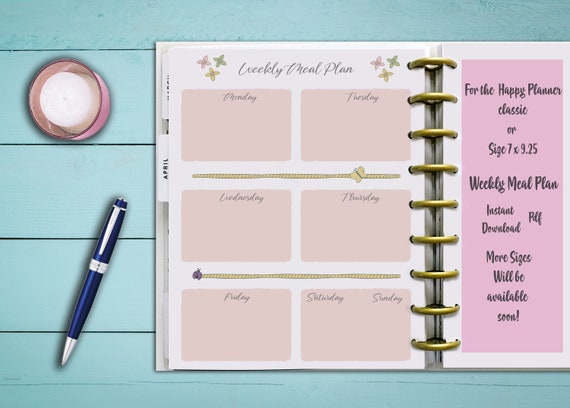 Planner printables Happy planner Weekly Meal Plan Inserts | Etsy