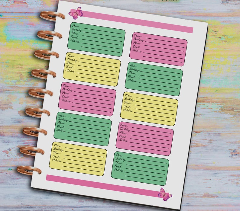 Planner Printables Contacts for the Happy Planner Classic - Etsy