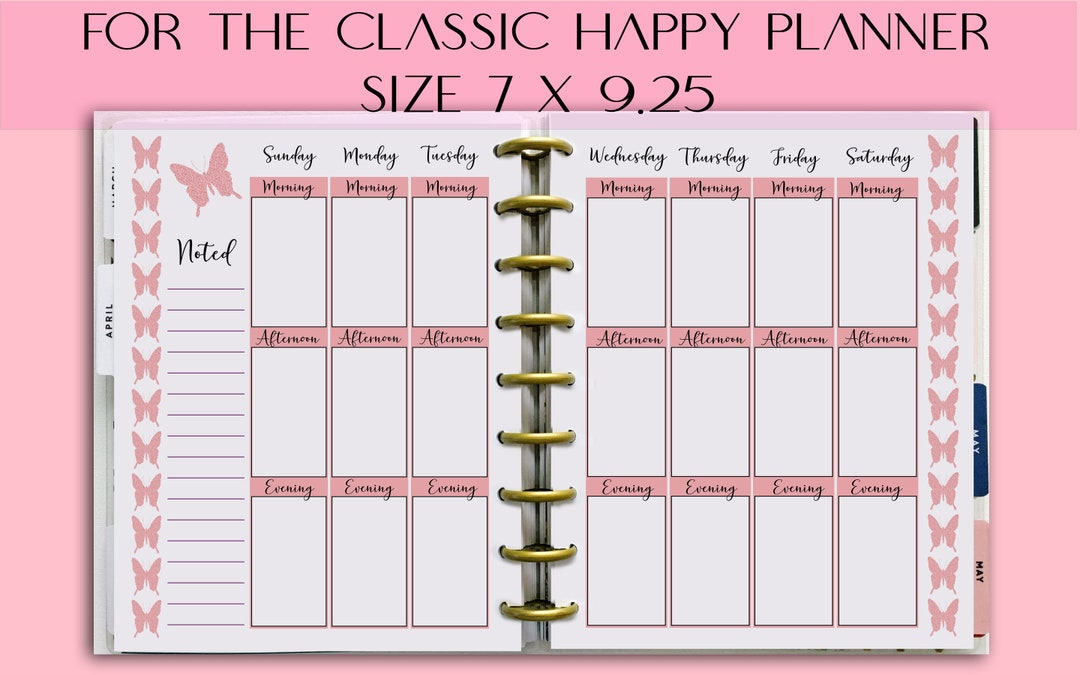 Planner Printables for the HAPPY PLANNER Classic Pink Glitter ...