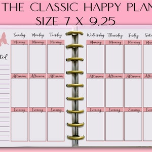 Planner Printables For The HAPPY PLANNER Classic Pink Glitter Butterflies Printables Instant digital Download Weekly Planner Pages Inserts
