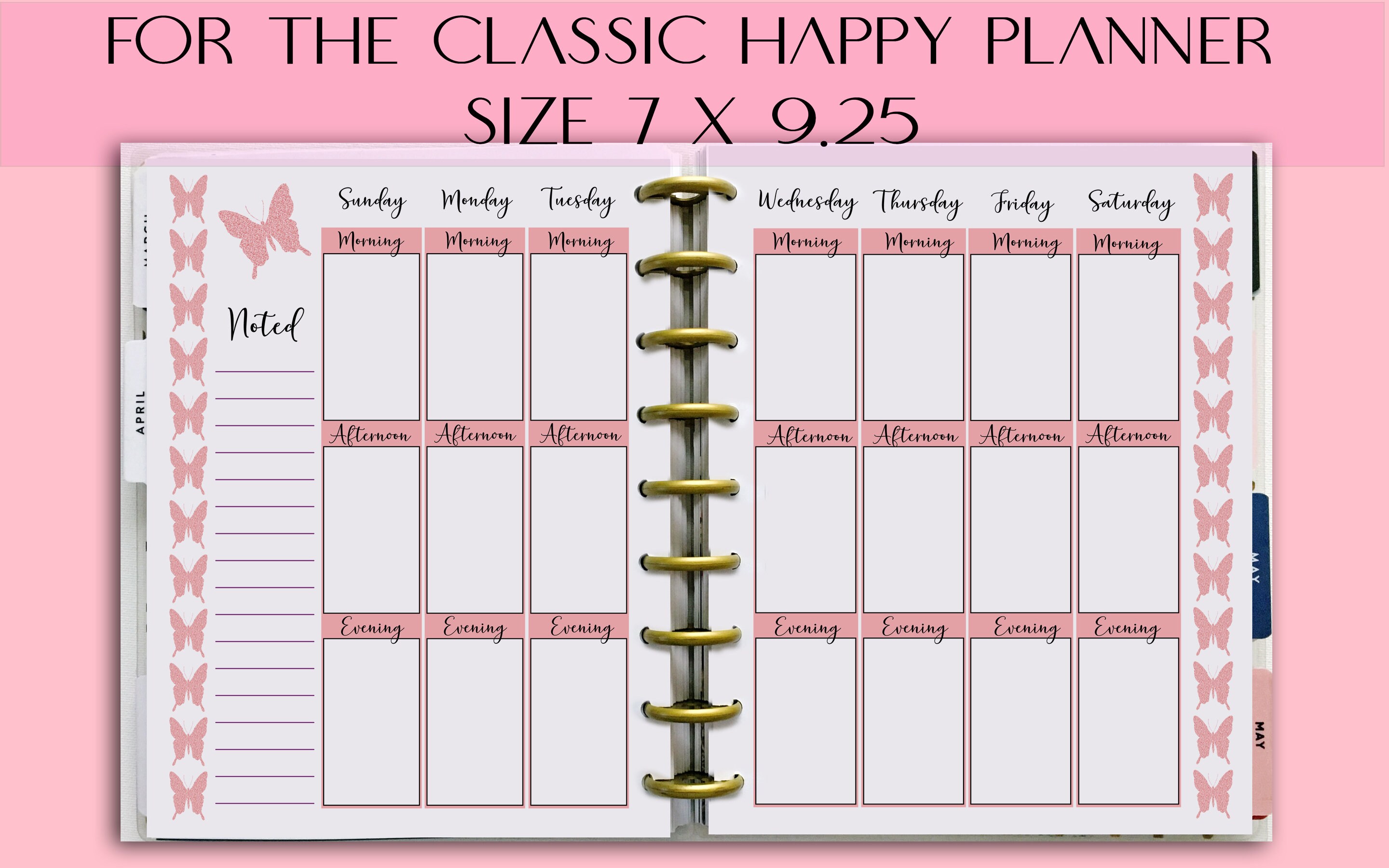 Planner Printables for the HAPPY PLANNER Classic Pink Glitter ...