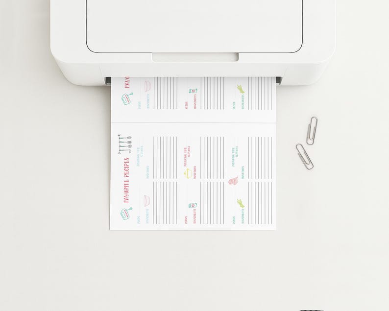Printable Recipe Planner Inserts: Editable, Fillable, Half Letter ...