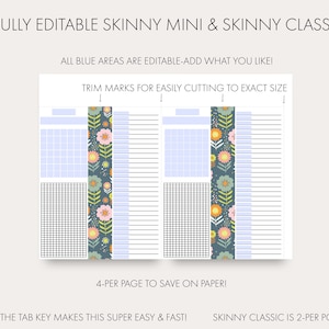 Editable HP Monthly Inserts: Floral Border, Skinny Mini & Classic (PDF Download)