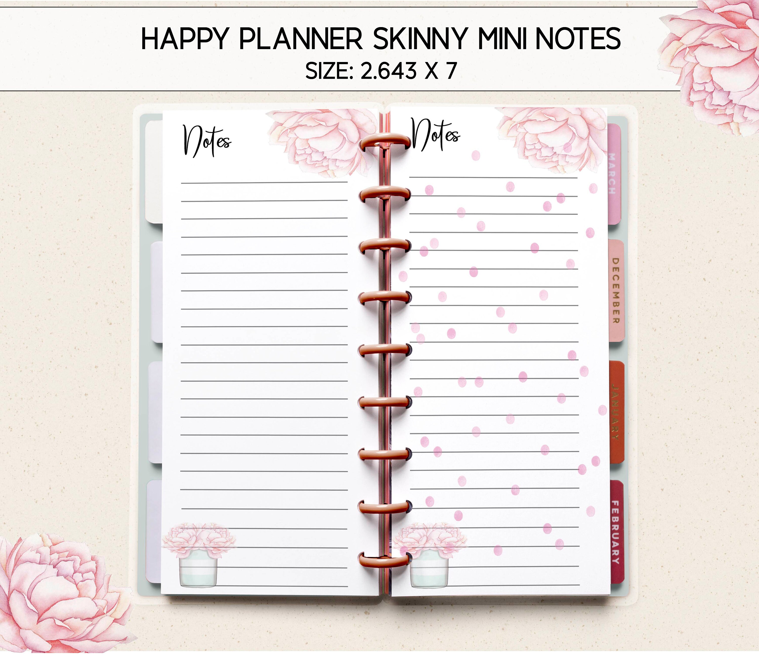 Notes Printable for the Happy Planner Skinny Mini Happy | Etsy