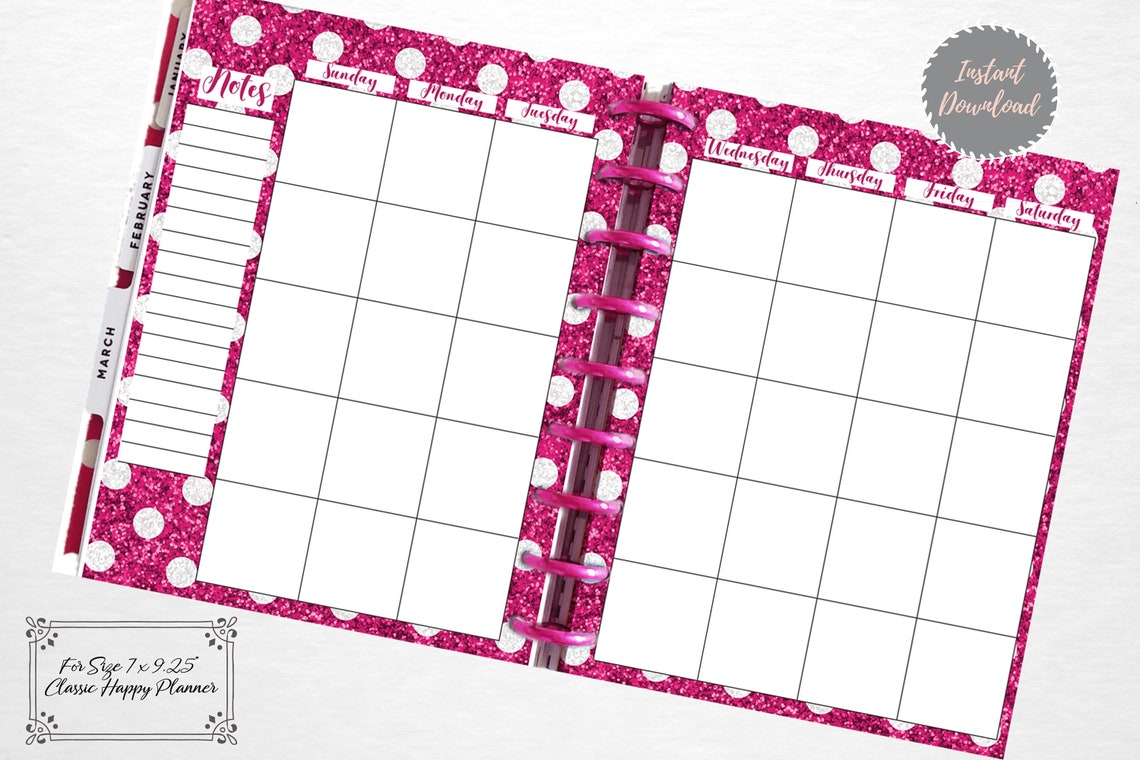 Planner Printables Monthly Inserts for the Happy Planner Classic ...