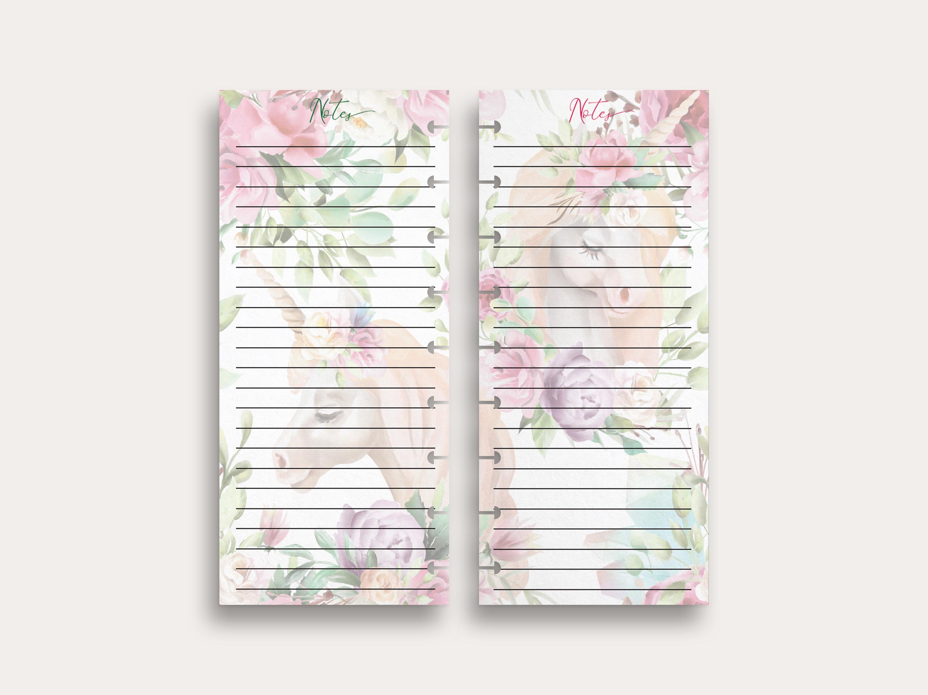 Skinny Notes Skinny Planner Notes for the Happy Planner Half Sheet & Mini Unicorn ...