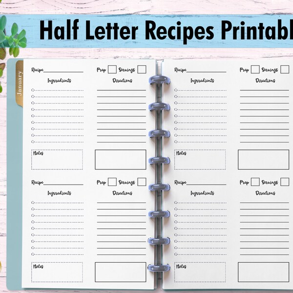 Letter Size Recipe Template - Etsy