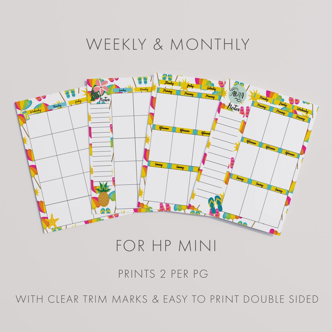 Happy Planner Mini Weekly & Monthly Inserts, Tropical, Colorful ...