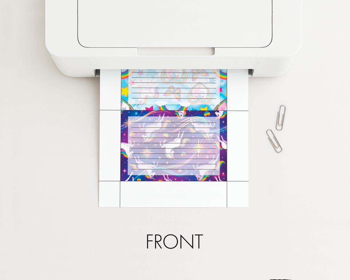 Printable Note Cards | 90s Nostalgia Unicorn, Rainbow, Halloween ...